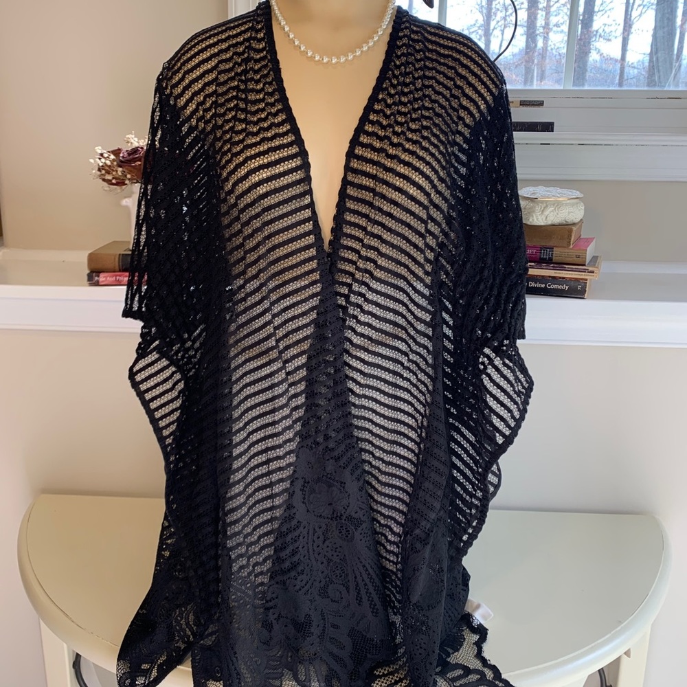 Beautiful black lace kimono